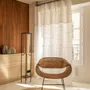 Floor lamps - JAVA floor lamp in metal, wood, natural cotton in black - CFOC