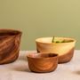 Bowls - Modern Japanese acacia bowls thin - KINTA