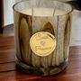 Candles - XL Scented Candle XL Leather & Mandarin Blown Glass 680 gr - SPIRIT OF PROVENCE