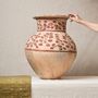 Vases - Painted clay vase in beige with terracotta details - HUAKAL