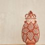 Design objects - Handmade Clay Tibor with Poinsettia Details - HUAKAL