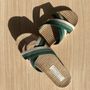 Homewear bien-être - LES MAURICETTES d'Alphonsine, claquettes croisées vertes - LES MAURICETTES