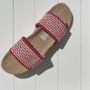 Chaussures - LES MAURICETTES de Nadine, claquettes vaguelettes rouges - LES MAURICETTES