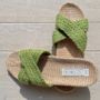 Chaussures - LES MAURICETTES de Suzette, claquettes en corde coloris vert - LES MAURICETTES