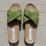 Chaussures - LES MAURICETTES de Suzette, claquettes en corde coloris vert - LES MAURICETTES