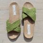 Chaussures - LES MAURICETTES de Suzette, claquettes en corde coloris vert - LES MAURICETTES