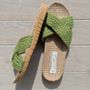 Chaussures - LES MAURICETTES de Suzette, claquettes en corde coloris vert - LES MAURICETTES