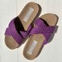 Chaussures - LES MAURICETTES d'Eulalie, claquettes en corde violette - LES MAURICETTES