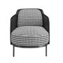 Armchairs - Black and white fabric and black leatherette  armchair - ANGEL CERDÁ