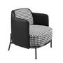 Armchairs - Black and white fabric and black leatherette  armchair - ANGEL CERDÁ