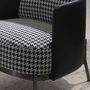 Armchairs - Black and white fabric and black leatherette  armchair - ANGEL CERDÁ