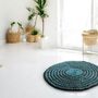 Contemporary carpets - Bi-color Rug Dublin – Fabric - Turquoise/Brown Finish- crochet - 120cm - MAISON ZOE