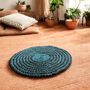 Tapis contemporains - Tapis bicolore Dublin - finition turquoise/marron - crochet - 120cm - MAISON ZOE