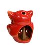 Bougeoirs et photophores  - Bougeoir Hibou Rouge 10cm - ARABESK