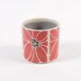 Ceramic - Ceramic planter with red flower D14cm H12.5cm - LE COMPTOIR.COM