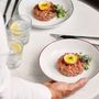 Everyday plates - Deep plate 23xH4cm black rim Basic White - BONBISTRO