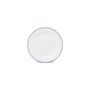 Everyday plates - Flat plate 27cm blue rim Basic White - BONBISTRO