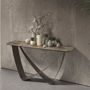 Console table - Rectangular console table in porcelain marble and taupe metallic steel - ANGEL CERDÁ