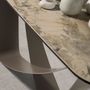 Console table - Rectangular console table in porcelain marble and taupe metallic steel - ANGEL CERDÁ