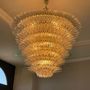 Suspensions - Vintage Crystal Glass Ceiling Chandelier Palme - BOTTEGA VENEZIANA