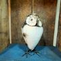 Decorative objects - White Owl Recycled Metal Sculpture - TERRE SAUVAGE