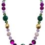 Bijoux - collier noeud avec pierres et perles multicolores - L'OFFICIEL SRL