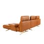 Canapés - Chaise longue droite en cuir terracotta marron - ANGEL CERDÁ