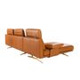 Sofas - Left chaise longue sofa in terracotta brown leather - ANGEL CERDÁ