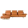 Sofas - Left chaise longue sofa in terracotta brown leather - ANGEL CERDÁ