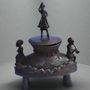 Sculptures, statuettes and miniatures - Cavalier Dogon Bronze Ointment Jar - QUINTESSENCE AFRICAINE