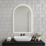 Bathroom mirrors - Full Lux Arch LED Mirror (80x120cm) - SCANDINAVIAN GLASSFACTORY