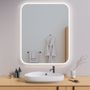 Miroirs pour salle de bain - Miroir LED d'angle arrondi Full Lux (80x100cm) - SCANDINAVIAN GLASSFACTORY