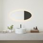 Mirrors - Oval Mirror With Lights (50x110cm) - SCANDINAVIAN GLASSFACTORY