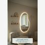 Mirrors - Sand - Asymmetrical Mirror With Lights (85x150cm) - SCANDINAVIAN GLASSFACTORY