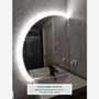 Mirrors - Semi-circle Bathroom Mirror With Lights (80x80cm) - SCANDINAVIAN GLASSFACTORY