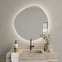 Mirrors - Stone - Asymmetrical Mirror With Lights (90x90cm) - SCANDINAVIAN GLASSFACTORY