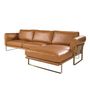 Sofas - Right chaise longue sofa in camel leather - ANGEL CERDÁ