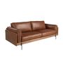 Sofas - 3-seat sofa in tobacco brown leather - ANGEL CERDÁ