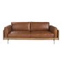 Sofas - 3-seat sofa in tobacco brown leather - ANGEL CERDÁ