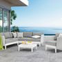 Lawn armchairs - WELCOME 1 seater aluminum sofa - COUTURE JARDIN