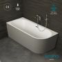 Bathtubs - CAPRI wall-mounted semi-freestanding bathtub Left 170x76cm, by SPALINA - SPALINA