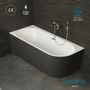 Bathtubs - CAPRI wall-mounted semi-freestanding bathtub Left 170x76cm, by SPALINA - SPALINA