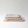 Linge de table textile - Nappe en lin beige 140 x 180 cm - OURY HOME