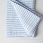 Table linen - Blue Stripes Linen Tablecloth 140 x 260 cm - OURY HOME