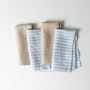 Linge de table textile - Serviettes à rayures bleues (lot de 2) - OURY HOME