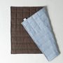 Linge de table textile - Set de table en lin bleu et marron - OURY HOME