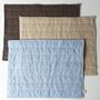 Linge de table textile - Set de table en lin bleu et marron - OURY HOME