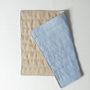 Linge de table textile - Set de table en lin bleu et beige - OURY HOME