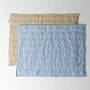 Linge de table textile - Set de table en lin bleu et beige - OURY HOME