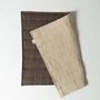 Linge de table textile - Set de table en lin beige et marron - OURY HOME